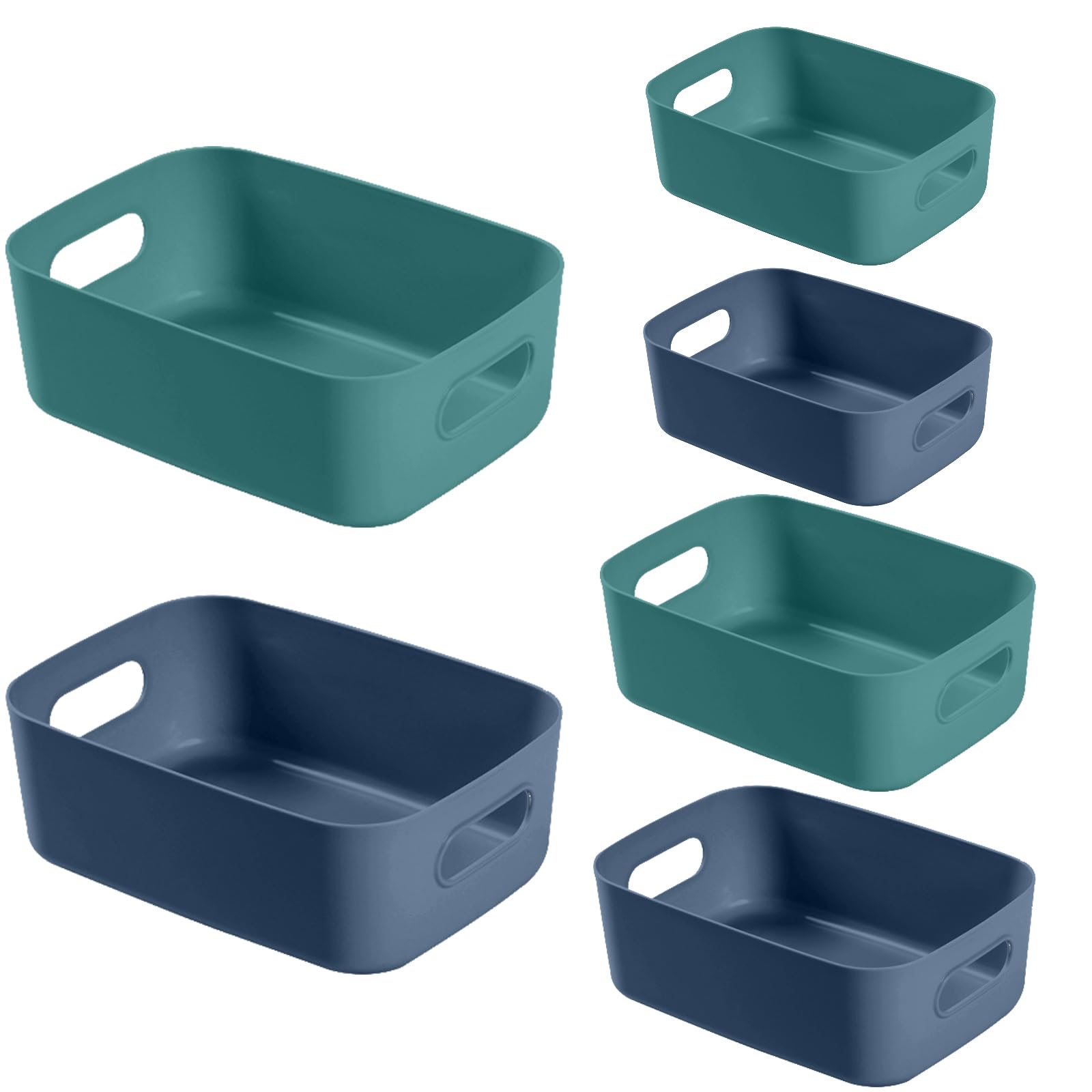 Vivikivi 6 Pcs Plastic Storage Boxes Storage Baskets of 3 Sizes
