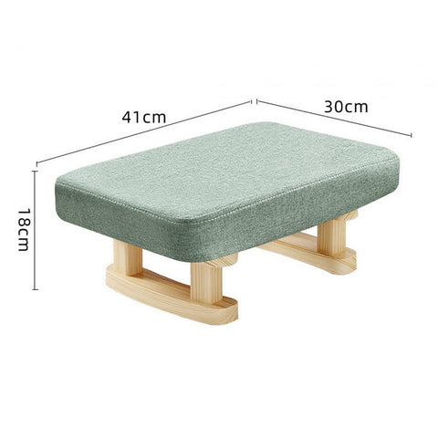 Folpus Padded Foot Stool Foot Rest with Wooden Legs Small Low Ottoman Rectangle Chair Step Stool for Bed
