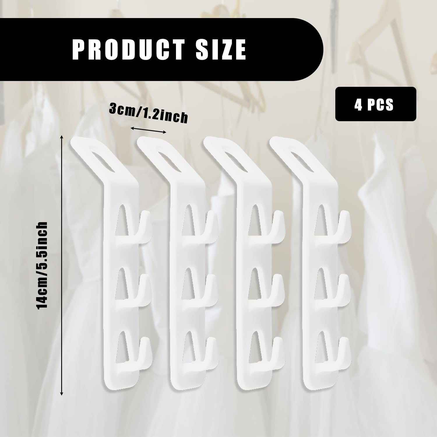 Bojueshaw 4PCS Space Saving Wardrobe Hanger Connect Hooks – Multifunctional Closet Organiser for Bedroom Clothes Storage and Hanging