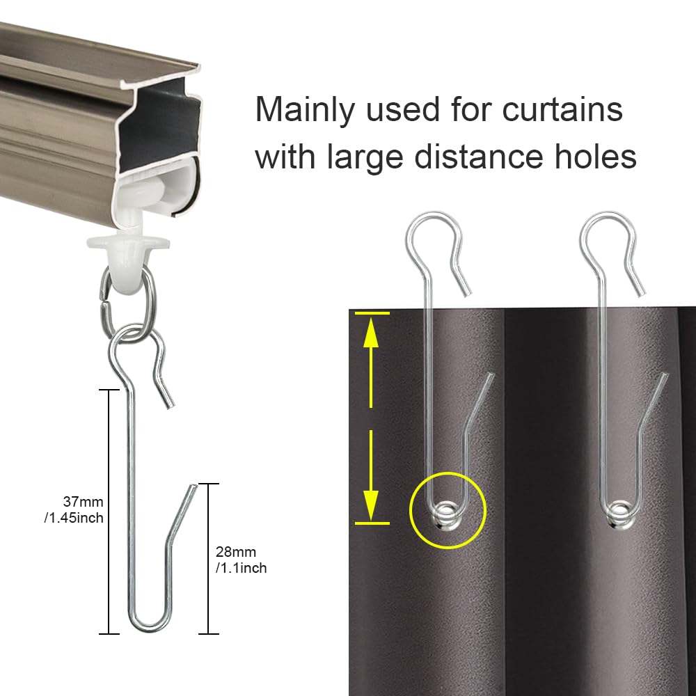 HLIWS 80 Pcs Curtain hanging hooks,for hanging shower curtains and curtains