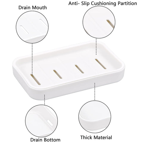 Senshuomy Soap Box, Soap Dish, Soap Dishes for Bathroom, Plastic Draining Soap Dishe, Plastic Draining Soap Dishes, Keep Soap Dry