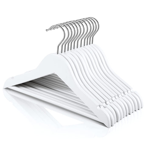 HOUSE DAY Childrens Wooden Kids Hangers, Baby Nursery White Wood Hangers