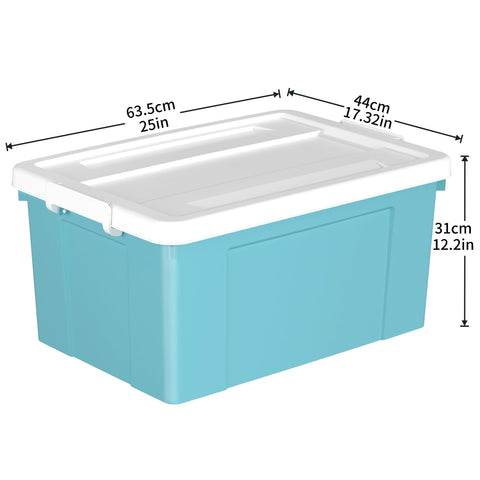 Cetomo 65L*4 Storage Boxes, Plastic Storage Box with Lids, Organizing Container with Secure Latching Buckles, Stackable, Nestable