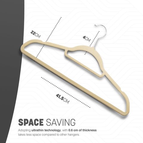 KEPLIN Velvet Hangers 50 Pack (45cm) -Thin Non-Slip Clothes Coat hangers with Tie Bar and 360 Degree Hook for Home Storage Durable