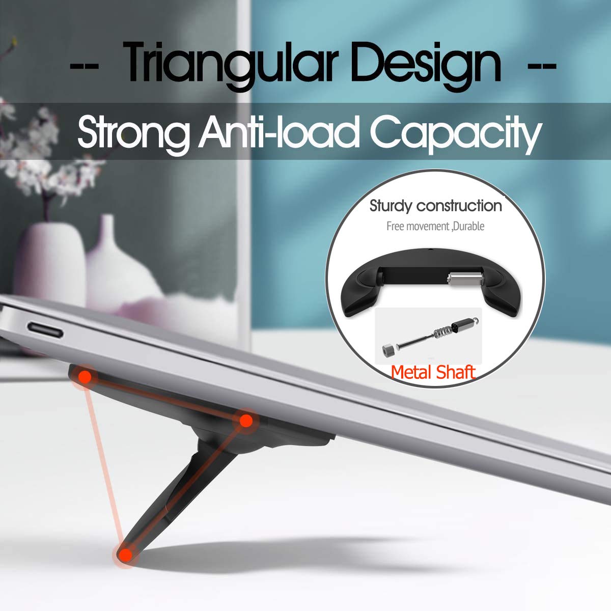 CQTECH Laptop Stand for Desk, Computer Keyboard Riser Stand, Ergonomic Invisible Laptop Cooling Pad