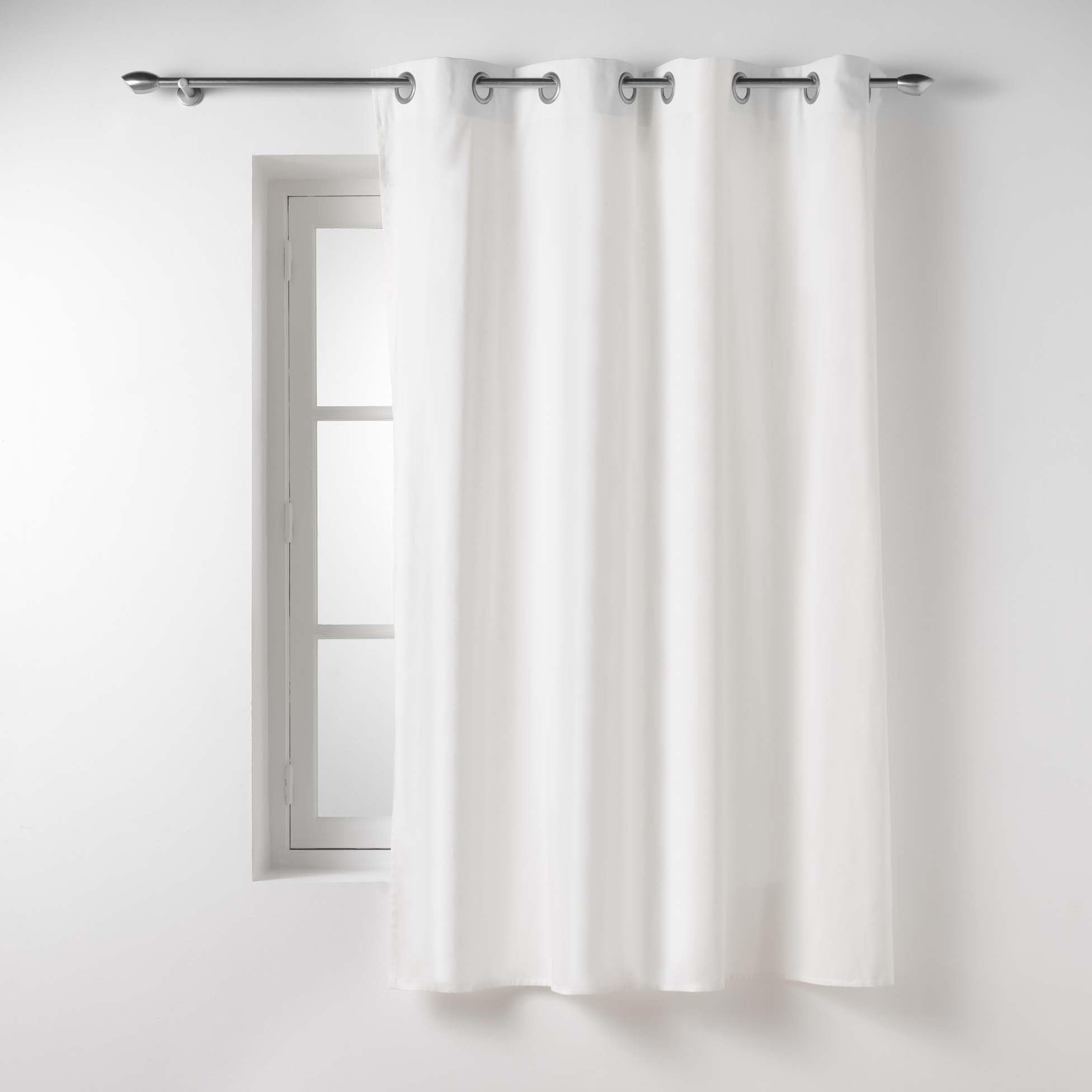 Douceur d'Intérieur Twily Eyelet Curtain 135 x 180 cm White Cotton Recycled Polyester