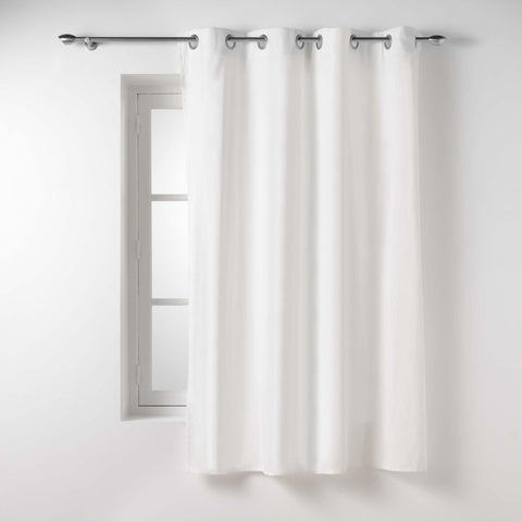 Douceur d'Intérieur Twily Eyelet Curtain 135 x 180 cm White Cotton Recycled Polyester