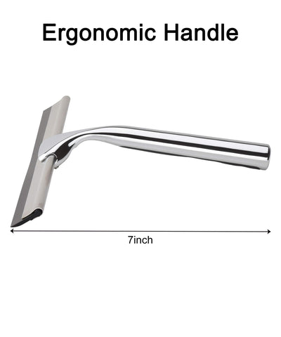 Adjaso All Purpose Stainless Steel Squeegee for Glass Shower Doors, Car Window, Home Mirrors, Bathroom Cleaner Wiper