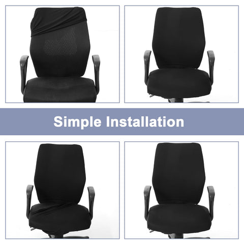 Yolev 4 Pcs Office Chair Covers Set,Computer Universal Protective Stretchable Chair Seat Covers with Armrest Cover,Slipcovers Pads,Cushion Backrest