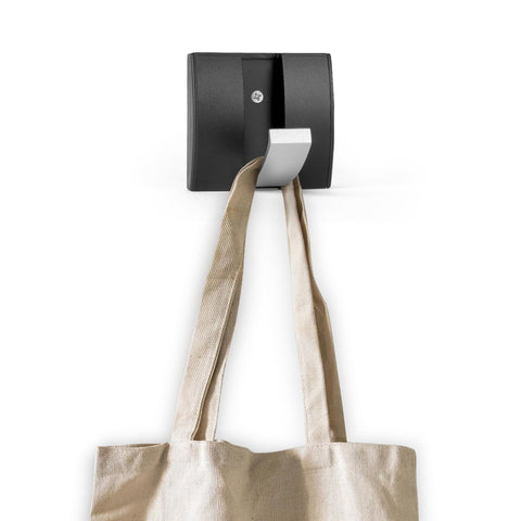 flintronic Wall Mounted Floating Rack with 1 Silver Hook, Foldable Metal Wall Hook, Space Aluminum Material Coat Hook Rack Wall Hanger