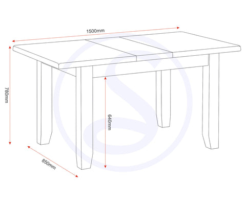 Seconique Windsor Extending Dining Table in Ivory/Oak