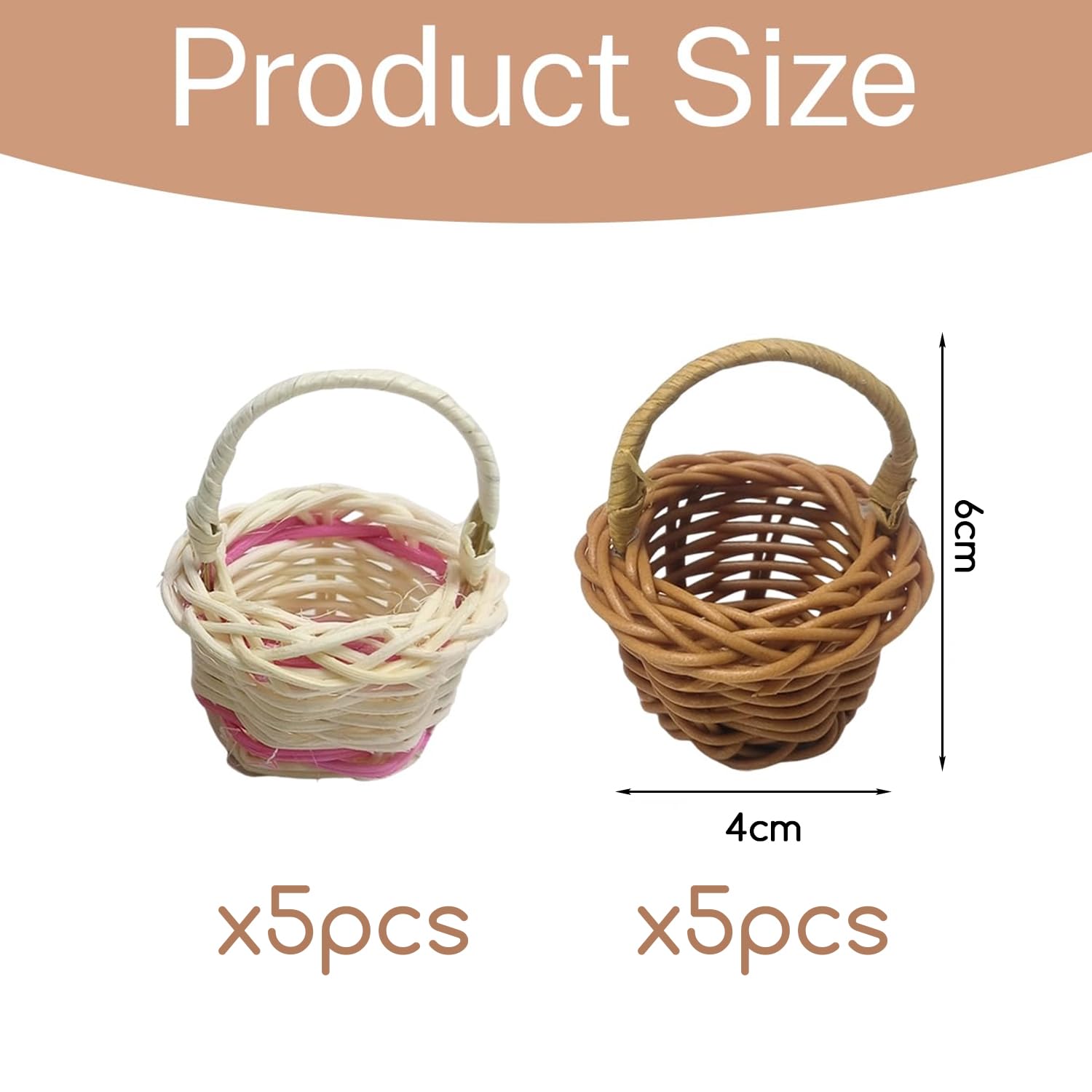 EOWVISN 10 Pieces Mini Cargo Basket, Creative Woven Basket, Home Decoration, Doll House Accessories, Photography Props.