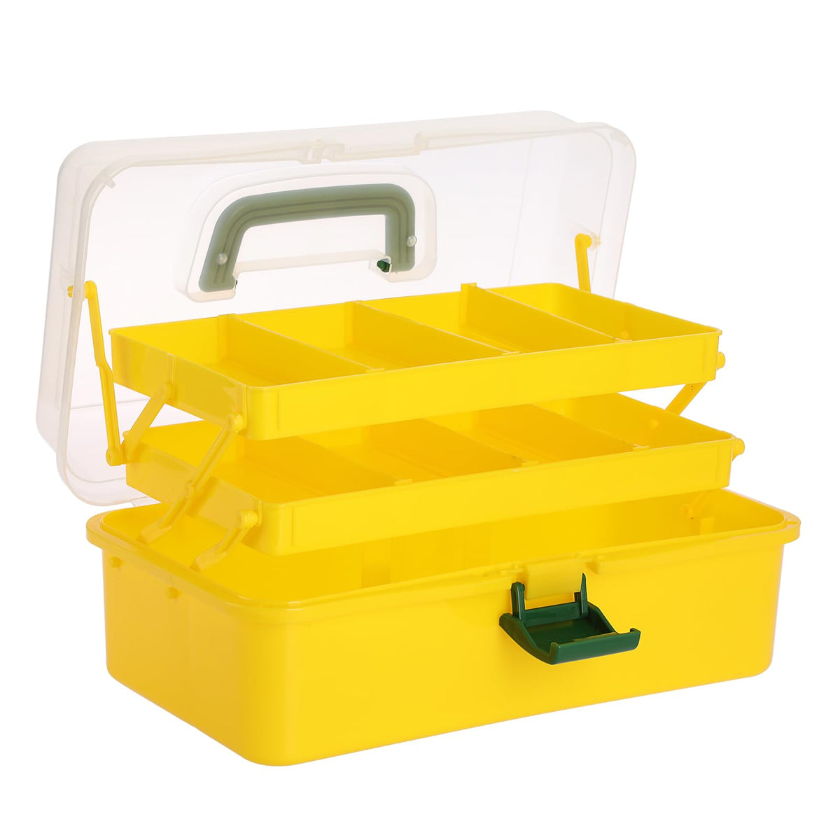 IGNPION 3 Tiers Craft Stackable Storage Box，Plastic Tool Dividers Organiser