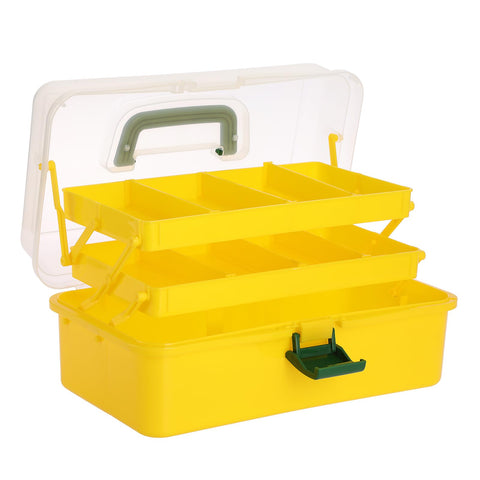 IGNPION 3 Tiers Craft Stackable Storage Box，Plastic Tool Dividers Organiser