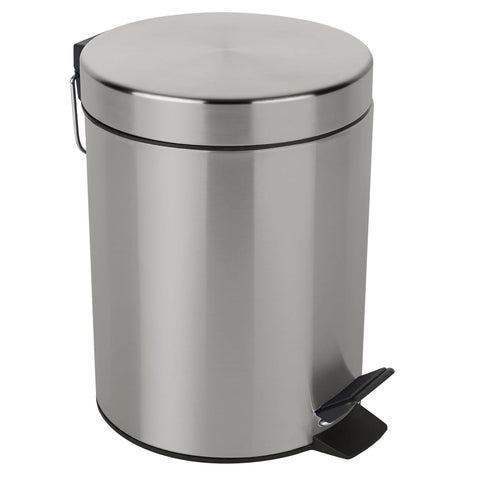Spirella Sydney 5 Litre Stainless Steel Brushed Bin, Silver
