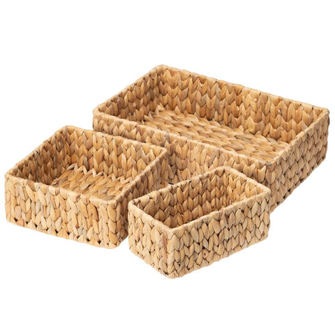 Povxlum Wicker Baskets for Organizing 3Pack, Large and Small Wicker Storage Hand Woven Baskets for Storage
