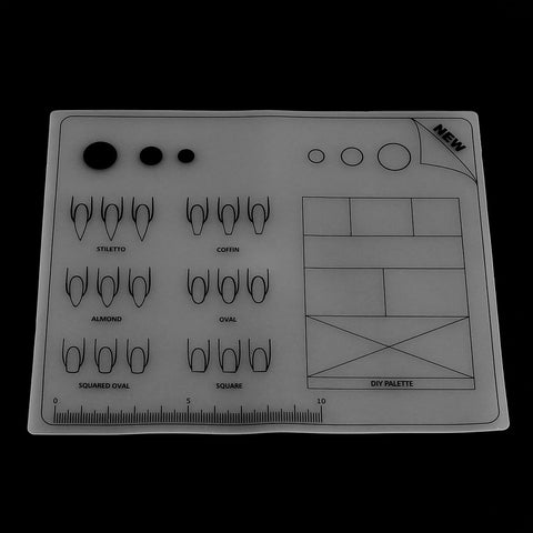 VOANZO Silicone Nail Training Mat Acrylic Application Trainer Sheet Reusable & Laminated for Professional Practice