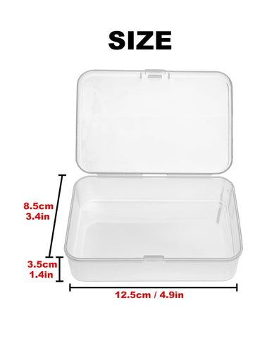 LJY 10 Pack Plastic Storage Boxes with Lids 12.5 x 8.5 x 3.5 cm, Clear