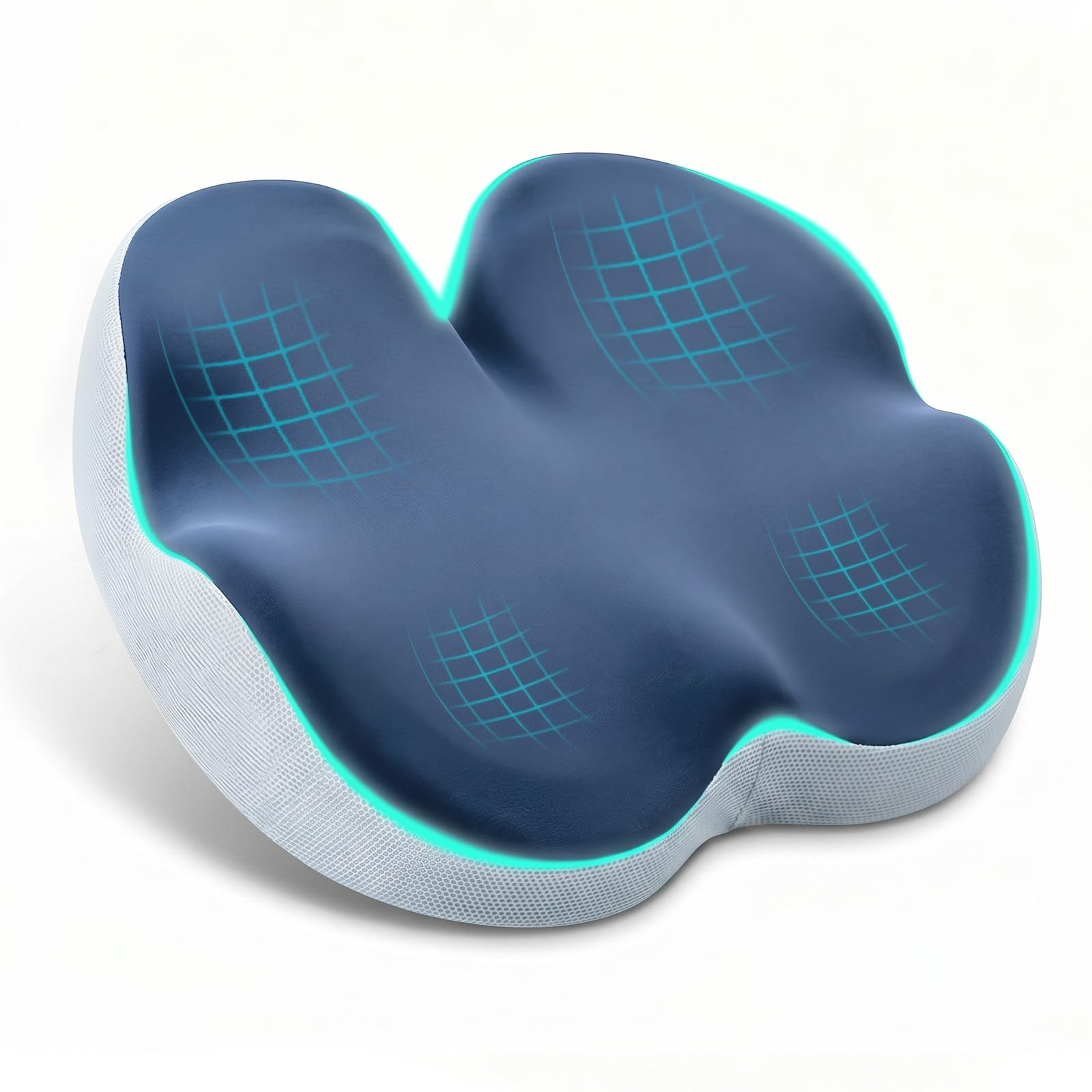 zxevg Coccyx Cushion Memory Foam Dark Blue Non-Slip