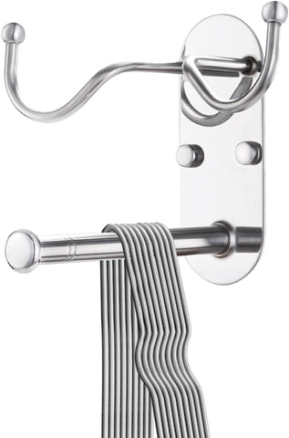 Retractable Clothes Hanger Storage organiser with Two Multi-Purpose coat Hooks,Stainless Steel Clothes Rack Storage Organiser