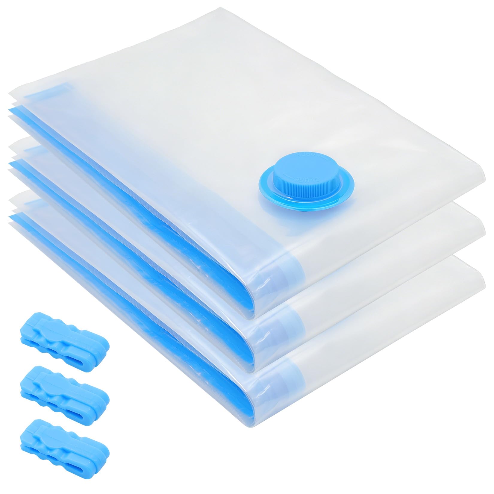 3 Pcs Space Saver Bags Vacuum Storage Bags Small Compression Zipper Storage Bags Vacuum Pack Bags for Clothes, Vacuum Bags for Clothes Travel Home