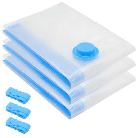 3 Pcs Space Saver Bags Vacuum Storage Bags Small Compression Zipper Storage Bags Vacuum Pack Bags for Clothes, Vacuum Bags for Clothes Travel Home