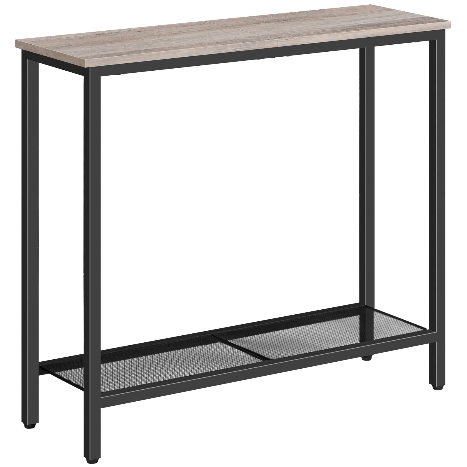 HOOBRO Slim Console Table with Storage, Narrow Console Table for Hallway, Industrial Hallway Table, Slim Sofa Table for Living Room, Bedroom