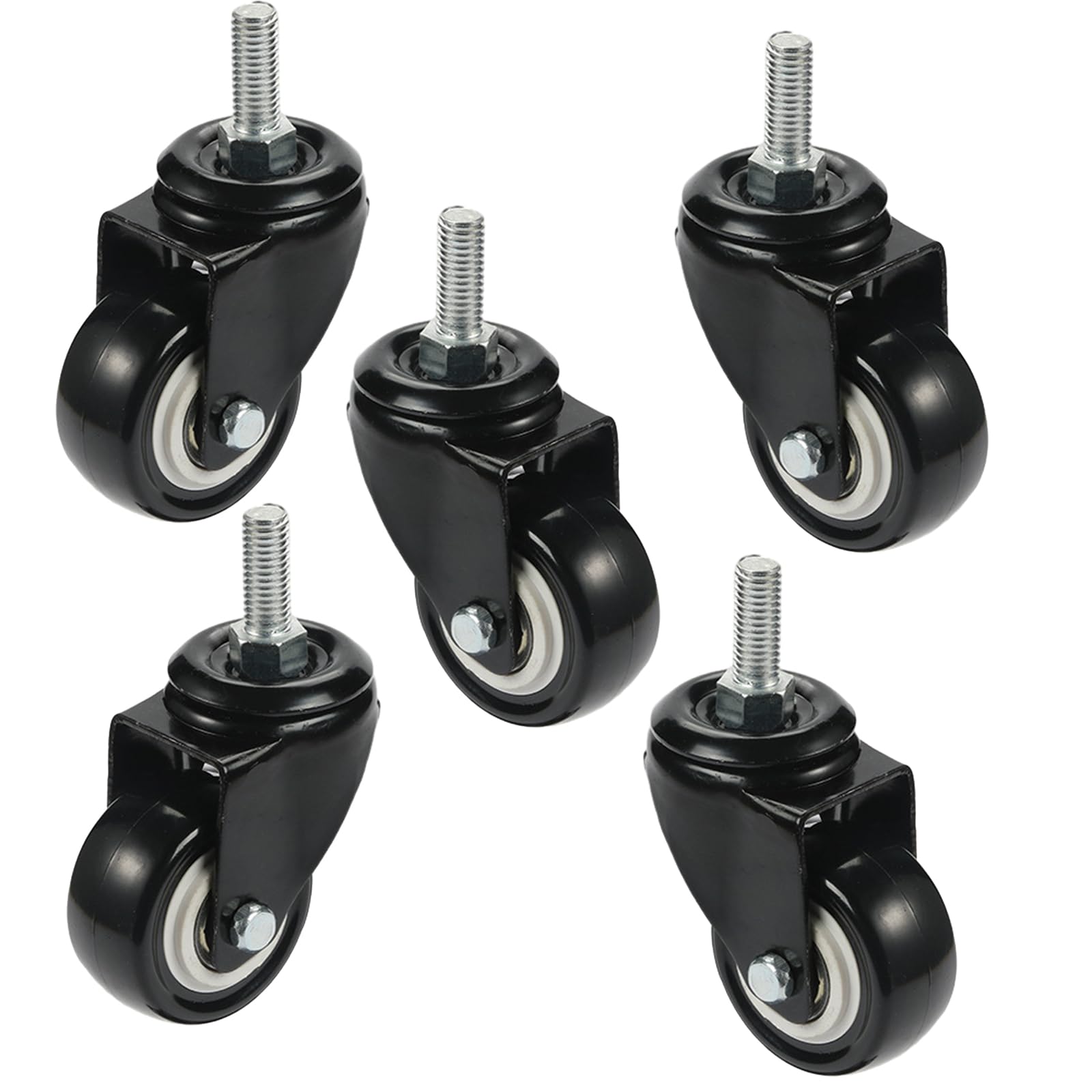 1,5-Zoll Gummi Bürostuhlrollen M8x25mm, 5 Stück