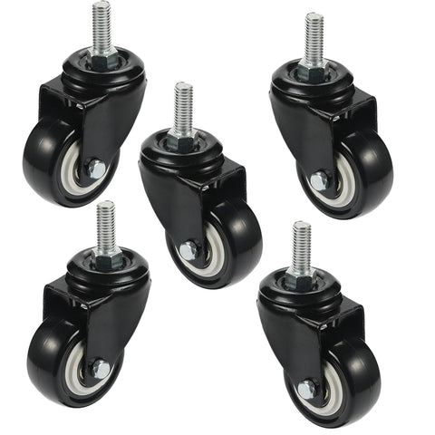 1,5-Zoll Gummi Bürostuhlrollen M8x25mm, 5 Stück