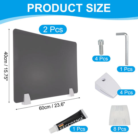 PATIKIL 40x60cm Desk Divider, 2 Sets Desk Privacy Panel Acrylic Office Partition Boards Table Testing Dividers Portable Panel Sneeze Guard Protective
