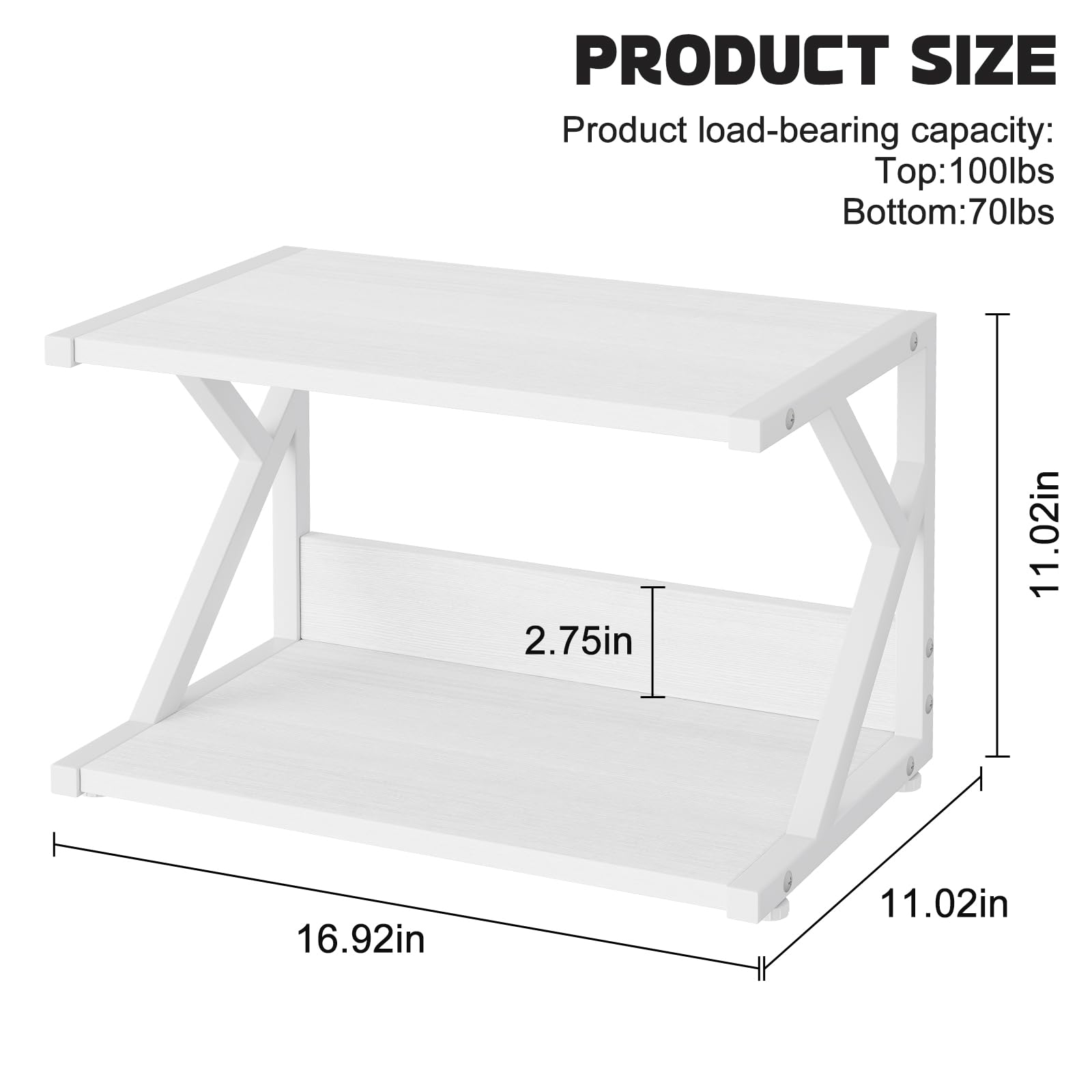 Garden 4 you 2 Tier Desktop Printer Stand,Under Desk Printer Trolley, Multi-Purpose Printer Cart Organizer,Wooden Storage Shelf with 4 Wheels for