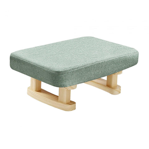 Folpus Padded Foot Stool Foot Rest with Wooden Legs Small Low Ottoman Rectangle Chair Step Stool for Bed