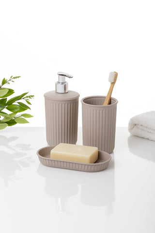 TATAY Baobab 3-Piece Countertop Bathroom Set, Plastic Material, BPA Free