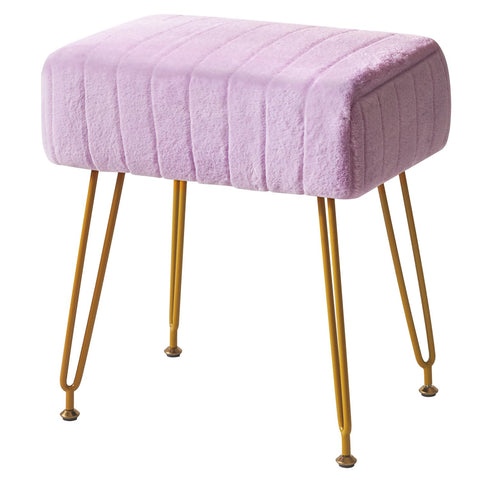 IBUYKE Makeup Vanity Stool, Velvet Rectangular Footrest, Purple L/G-51V
