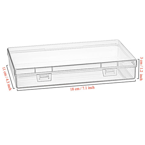 Goodma 6 Pieces Rectangular Empty Mini Clear Plastic Organizer Box
