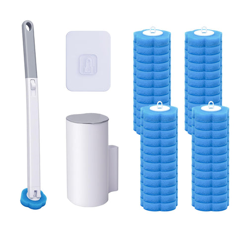 OWLKELA Disposable Toilet Brush with Holders, 48 Refills 1 Pack
