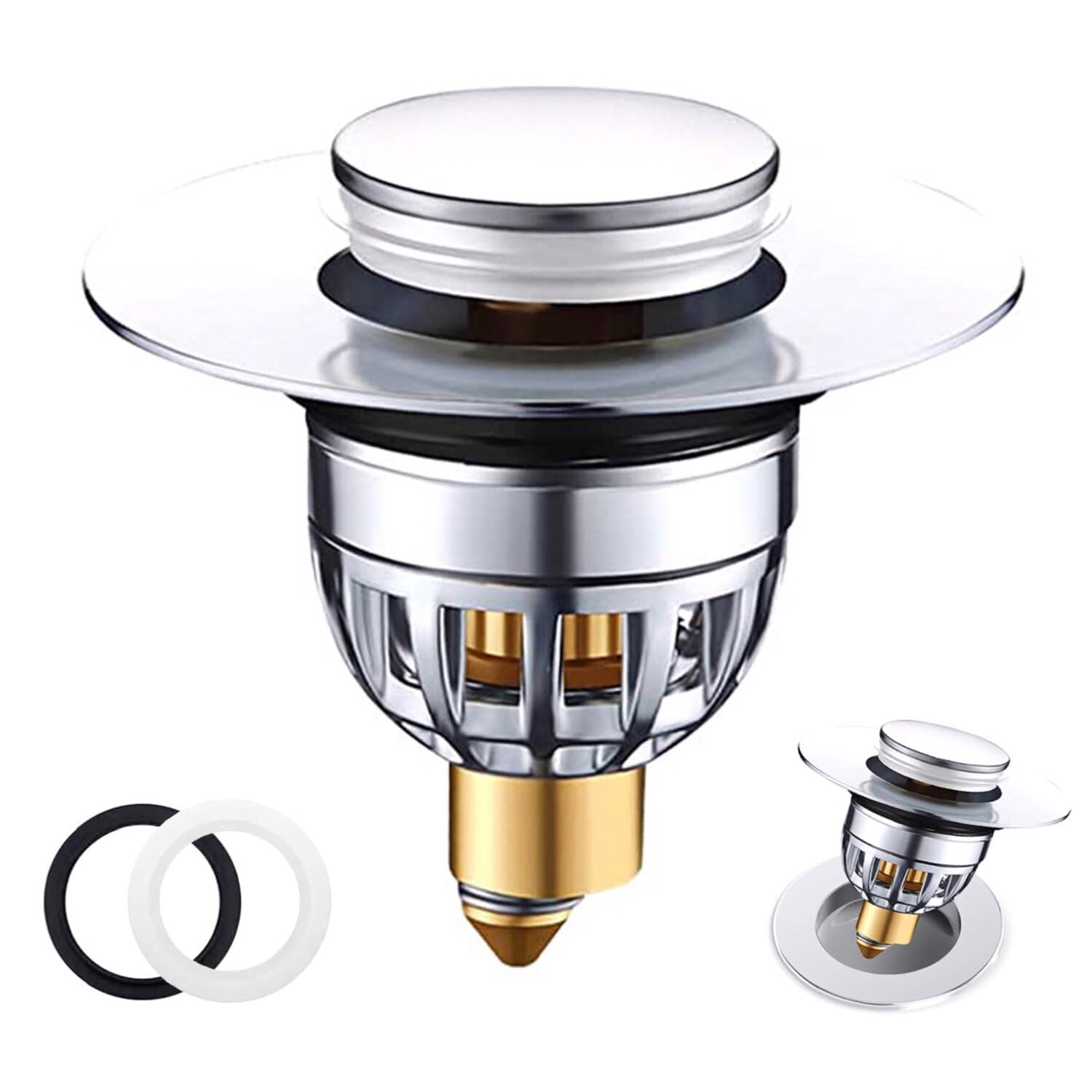 YOXITIXOY Sink Plug，Universal Bathroom Pop Up Wash Basin Plug Replacement Stainless Steel Strainer，pop up Sink Plugs ，Drain Stoppers，for Bath，Basin
