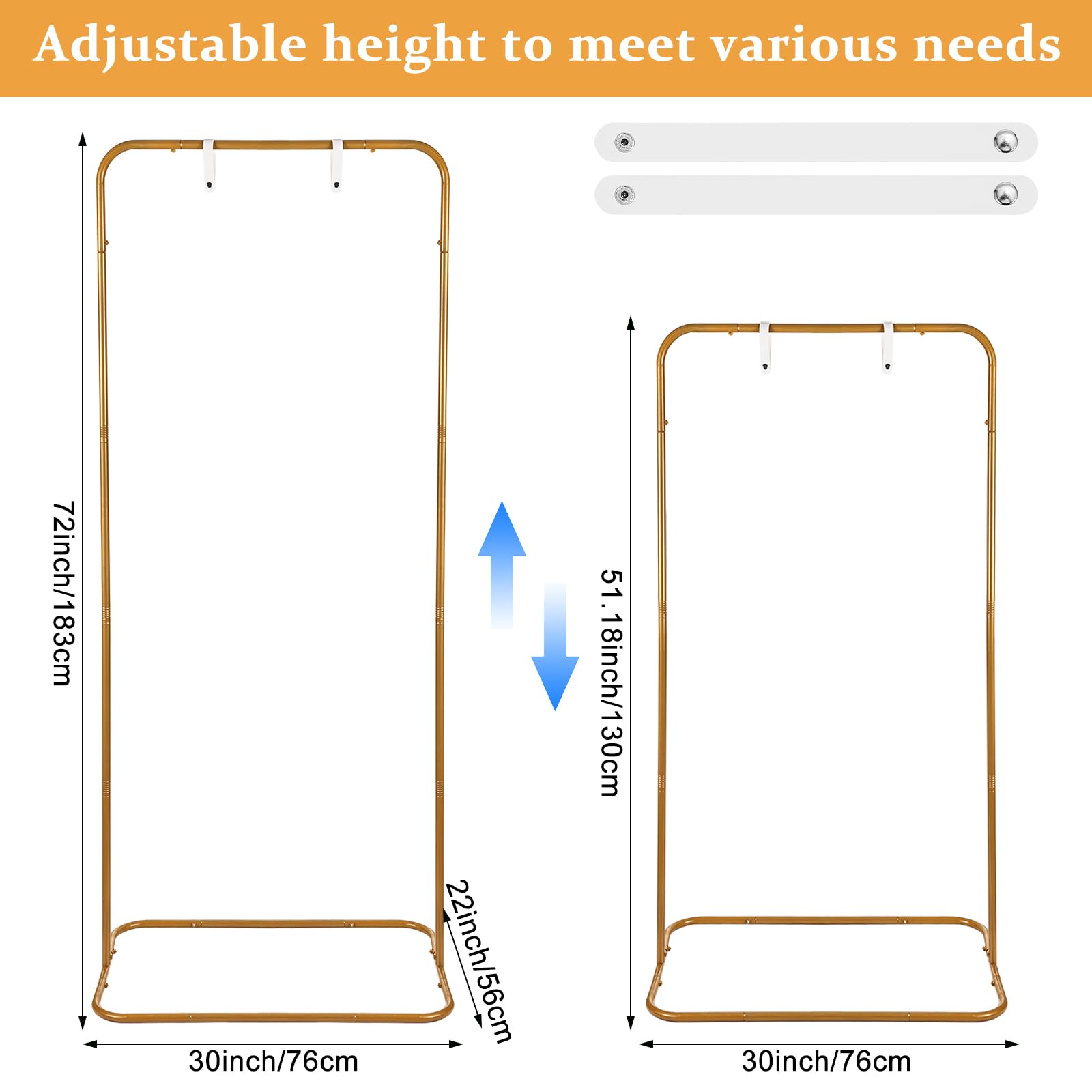 YEXEXINM Wedding Sign Holder Adjustable Height Black Metal Welcome Sign Stand with 4 Leather Hanging Straps Heavy Duty Easel Stand for Seating Charts