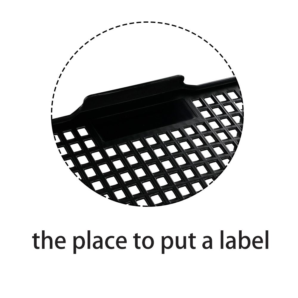 Begale Large Plastic Storage Bins Basket Organizer, Black, Set of 3