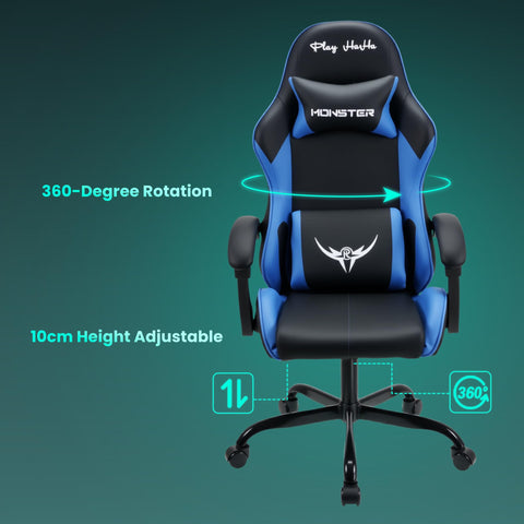 play haha Ergonomic Gaming Chair for Adults,High-Back Racing Style,150kg Capacity,High Density Foam,Faux leather,for gaming home or office use Desk