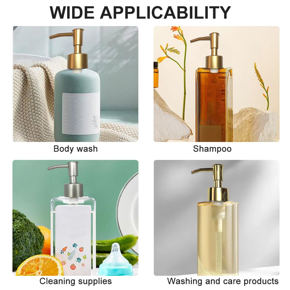 Soap Dispenser Pump Head Replacement, 4Pcs Lotion Dispensers Pump Heads with Tubes for 15 mm Thread Bottle, Spare Pump Bottle Dispenser for Kitchen