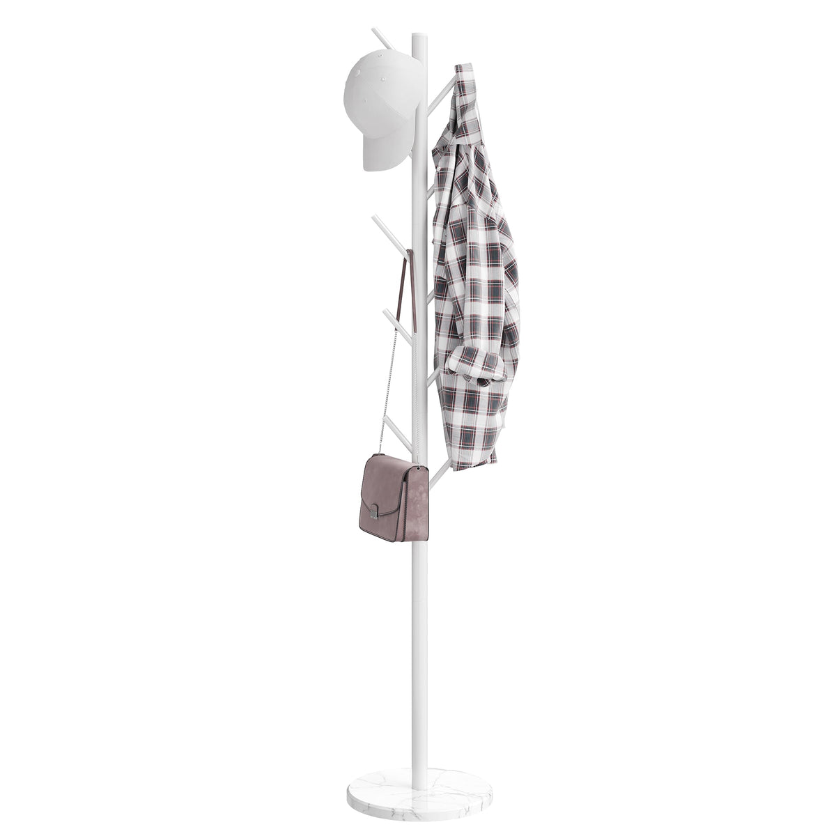 ELYKEN Metal Coat Stand for Small Space, Heavy Duty Coat Rack Free Standing