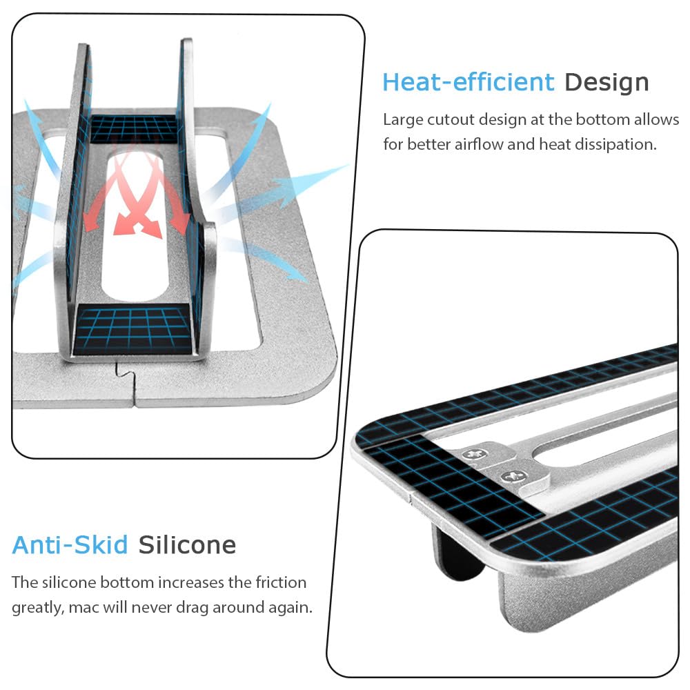 JEMACHE Metal Desktop Vertical Stand for Apple Mac Mini 2010-2023 M1, M2, M2 Pro (Silver)