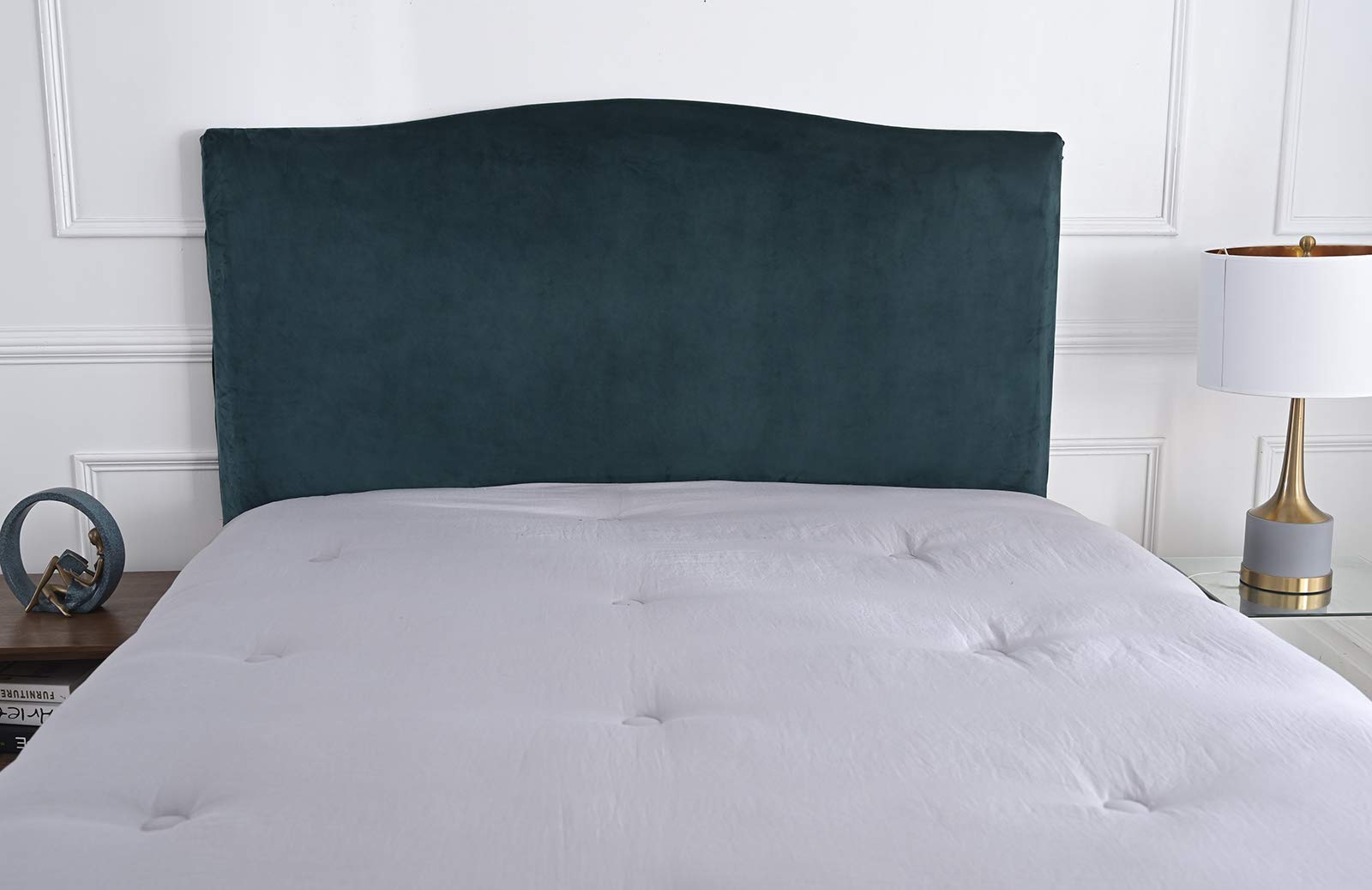 Meigeh Bed Headboard Cover Velvet Headboard Slipcovers Stretch Headboard Protector Headboard Cover for single double king size beds