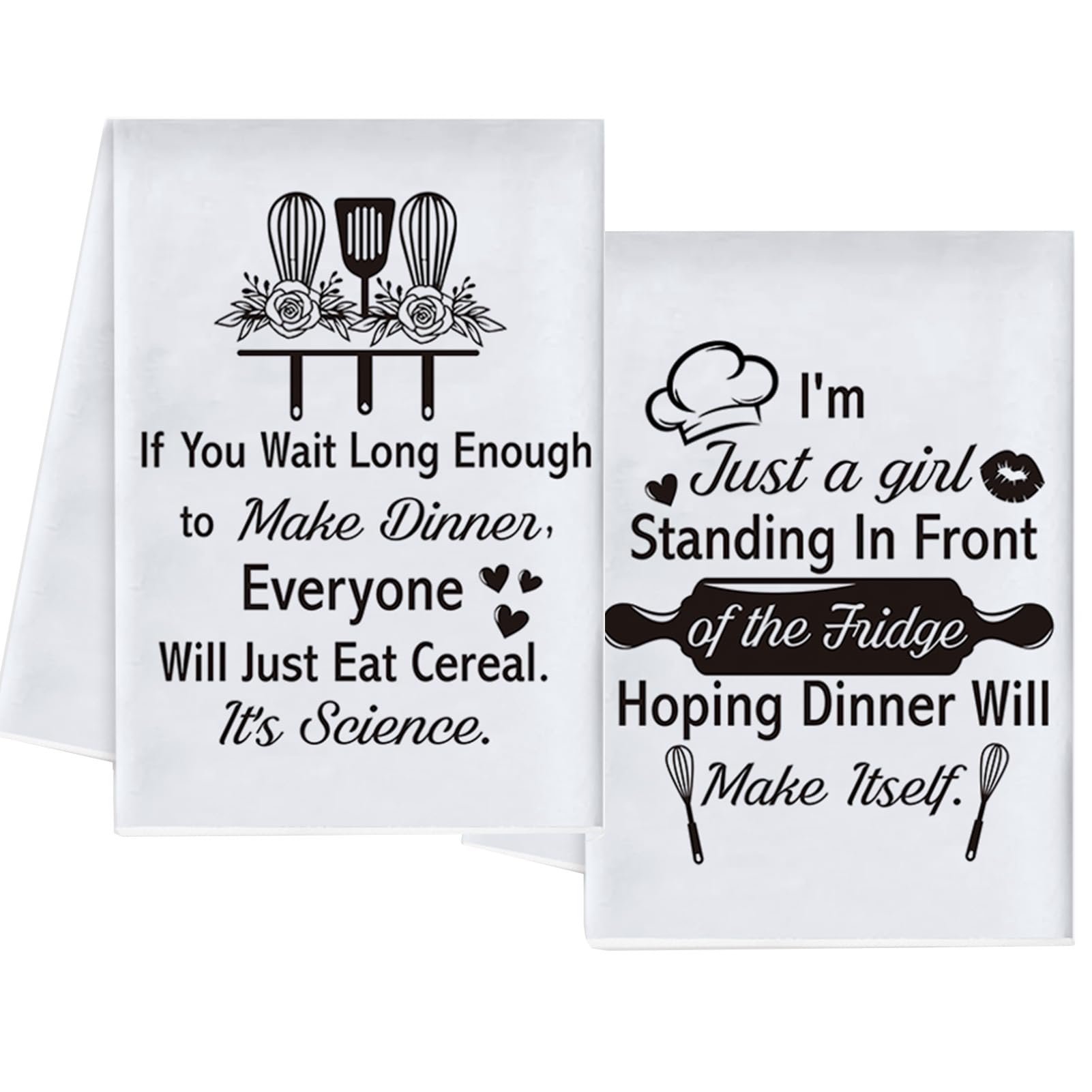 Vspek Kitchen Towels Set of 2, Funny Joked Themed Dishcloth, Hilarious Hand Towels Dish Tea Towels for Cooking Home Bar Decor