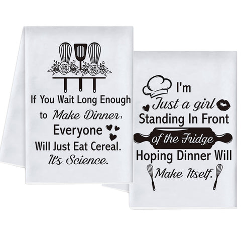 Vspek Kitchen Towels Set of 2, Funny Joked Themed Dishcloth, Hilarious Hand Towels Dish Tea Towels for Cooking Home Bar Decor