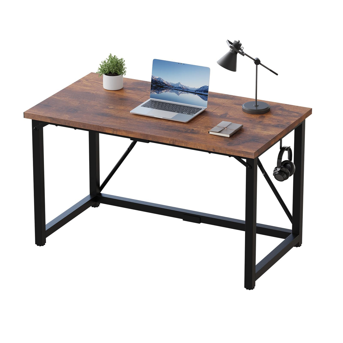 JUMMICO 120×50cm Computer Desk, Compact Home Office Writing Desk, Study Laptop Workstation for Limited Space, Quick Assembly, Metal Frame