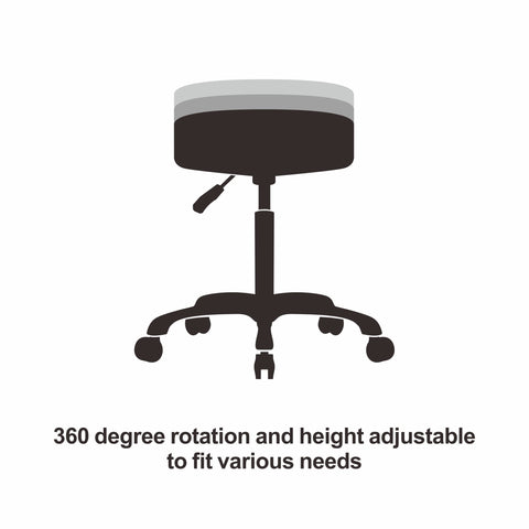 Grace&Grace Adjustable Rolling Stool Chair with Wheels for Massage Beauty Salon Shop Home Kitchen,Heavy Duty Rolling Swivel Stool