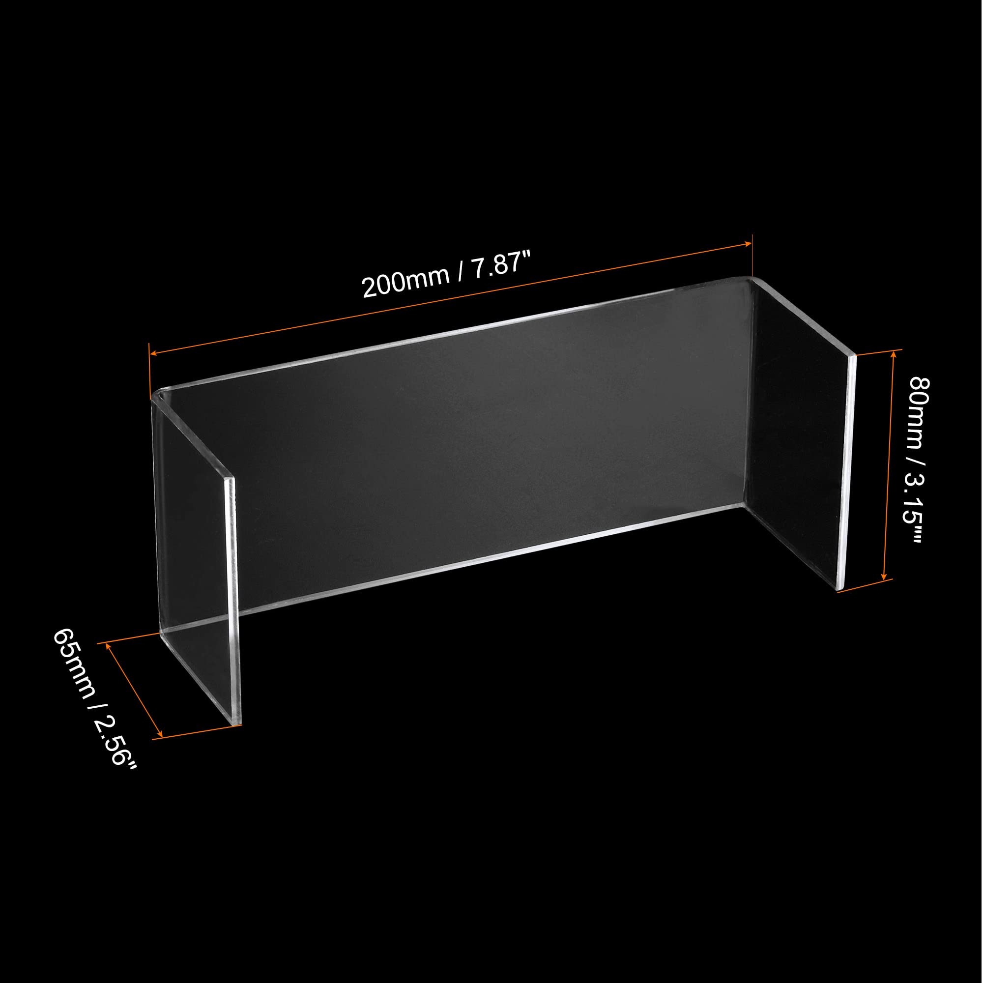 sourcing map Small Shoes Display Stand Rack, 200x80x65mm Acrylic Storage Shelf Holder Clear 2 Pcs