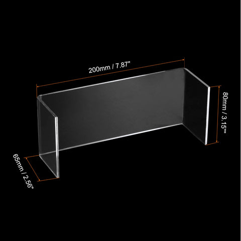 sourcing map Small Shoes Display Stand Rack, 200x80x65mm Acrylic Storage Shelf Holder Clear 2 Pcs